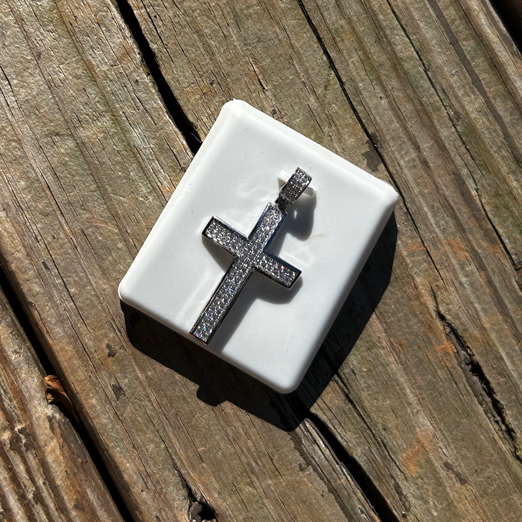 Moissanite Silver Cross Pendant